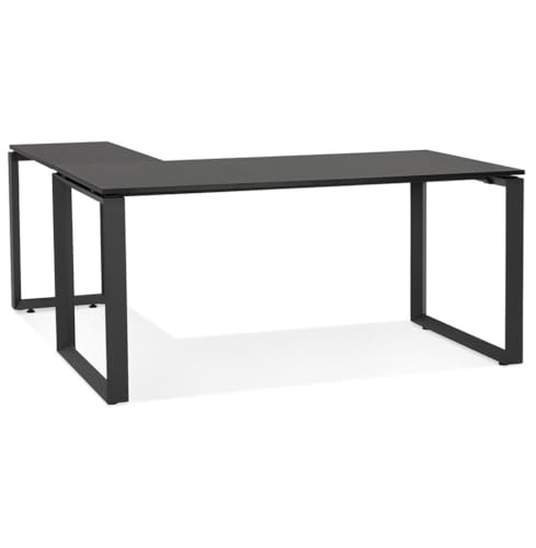 KADIMA DESIGN Ergonomischer Eckschreibtisch | L-förmiger Computertisch | Büromöbel platzsparend | 170x160 cm MDF & Metall schwarz | XERAL Kollektion von KADIMA DESIGN