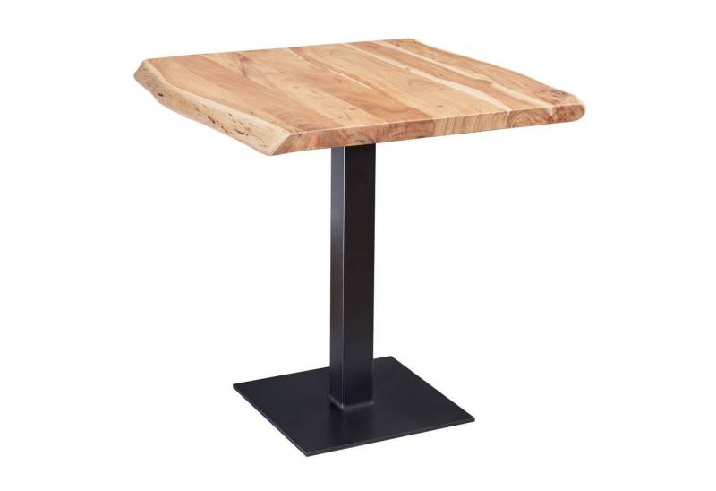 KADIMA DESIGN Esstisch Massivholz-Tisch, Unikat, quadratische Baumkante, Edelstahlstand von KADIMA DESIGN