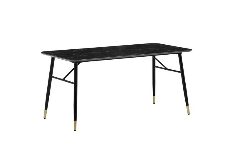 KADIMA DESIGN Esstisch Esszimmertisch 140x80x76 cm Esstisch Schwarz in Marmor-Optik Modern, (Metallbeinen), Küchentisch Klein, Speisetisch Rechteckig, Tisch Esszimmer mit von KADIMA DESIGN
