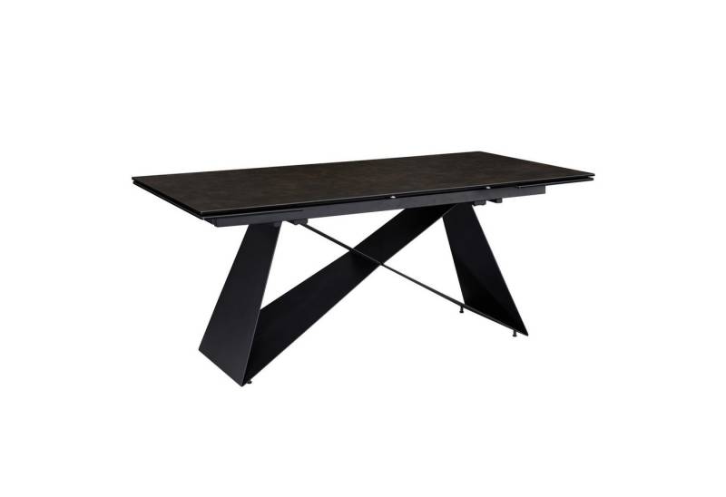 KADIMA DESIGN Esstisch Esszimmertisch 180 - 260 cm Ausziehbar Keramik Glas Schwarz, (Extravagant mit Metallbeinen), Keramiktisch Groß, Designer Küchentisch Rechteckig, Esstisch von KADIMA DESIGN