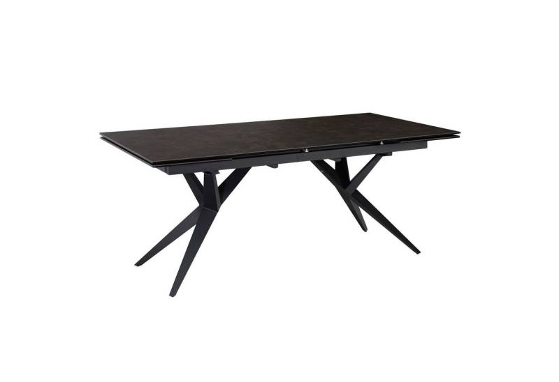 KADIMA DESIGN Esstisch Esszimmertisch 180 - 260 cm Ausziehbar Keramik Glas Schwarz, (Extravagant mit Metallbeinen), Keramiktisch Groß, Designer Küchentisch Rechteckig, Esstisch von KADIMA DESIGN