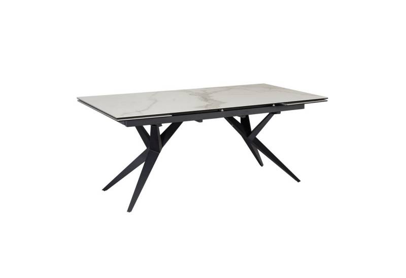 KADIMA DESIGN Esstisch Esszimmertisch 180 - 260 cm Ausziehbar Keramik Glas Weiß, (Esstisch Extravagant mit Metallbeinen), Keramiktisch Marmor-Optik Groß, Designer Küchentisch Rechteckig von KADIMA DESIGN