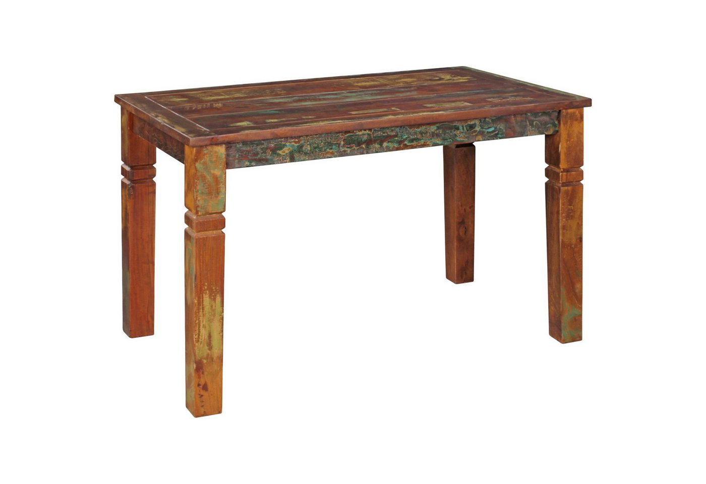 KADIMA DESIGN Esstisch Esszimmertisch Kalkutta 120 x 70 x 76 cm, Massivholz Esstisch für 4-6 (rechteckig), Personen, Küchentisch Bootsholz Shabby Chic, Tisch Esszimmer von KADIMA DESIGN