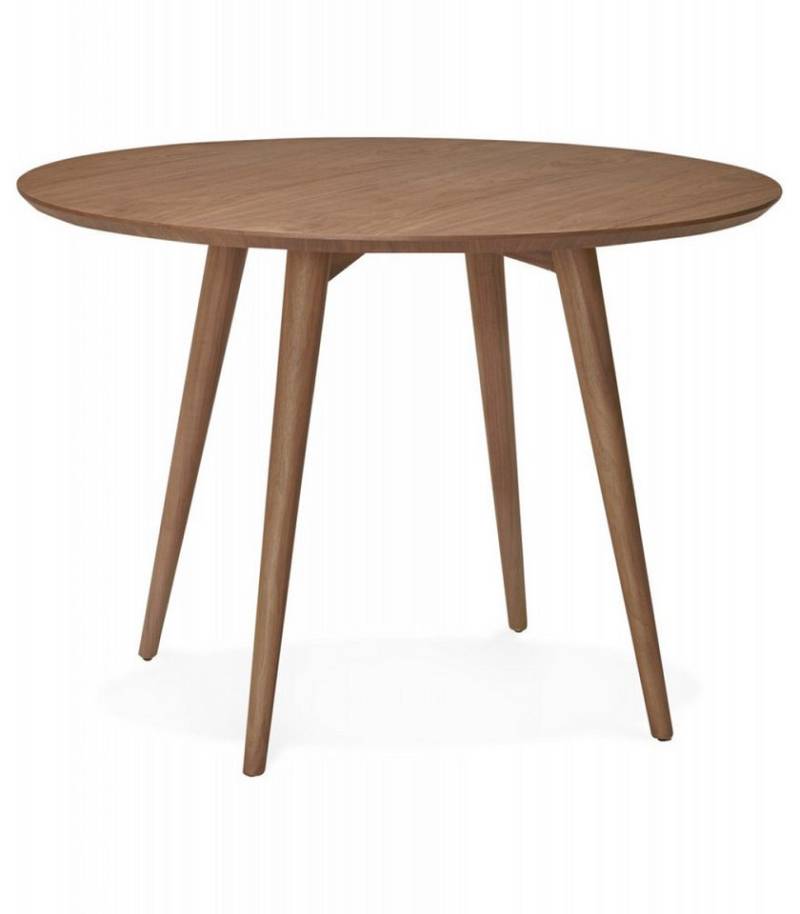 KADIMA DESIGN Esstisch Runder Esstisch aus Walnussfurniertem Holz Nordischer Stil (Moderner Küchentisch mit Klarem Design 75 cm Höhe Kadima Design), Skandinavischer Esstisch für 4-5 Personen 120 cm Durchmesser von KADIMA DESIGN