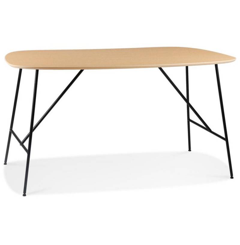 KADIMA DESIGN Esstisch Vielseitiger Ess-/Schreibtisch, Eichenholz, Robuste Metallstruktur, Bodenschutzpads von KADIMA DESIGN
