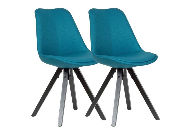 KADIMA DESIGN Esszimmerstuhl 2er Set Esszimmerstuhl Petrol mit schwarzen Beinen Stuhl Skandinavisch (Polsterstuhl mit Stoff-Bezug), Design Küchenstuhl gepolstert von KADIMA DESIGN