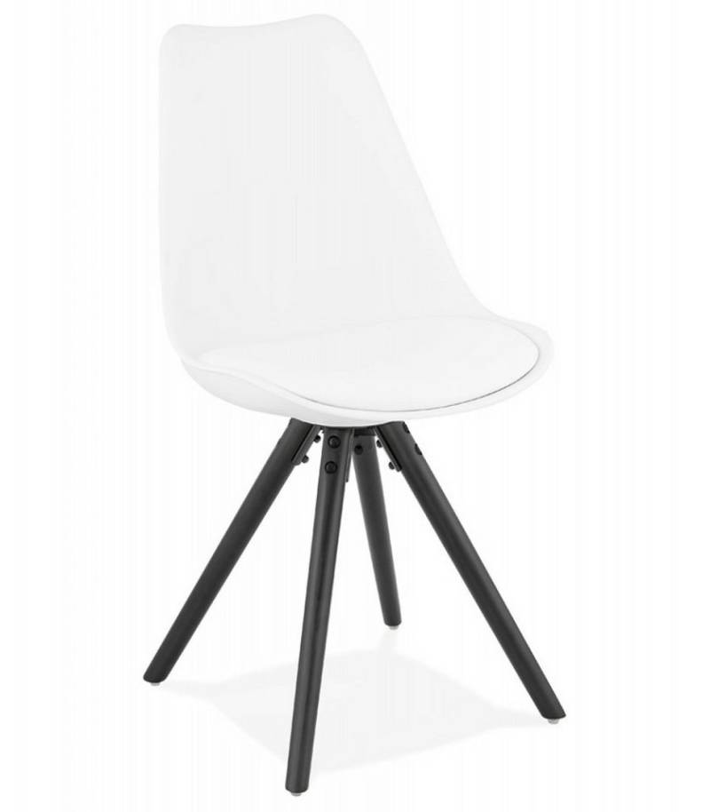 KADIMA DESIGN Esszimmerstuhl Designerstuhl aus Holz und Kunststoff Küchenstuhl im Vintage Stil (Esszimmerstuhl mit Komfort Polsterung Bürostuhl mit Buchenholzbeinen), 56x48x82 cm PIPA Kollektion von KADIMA DESIGN