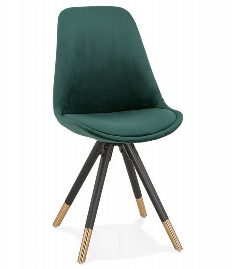KADIMA DESIGN Esszimmerstuhl Designerstuhl aus Holz und Samt Retro Stil der 50er Jahre (Vintage Esszimmerstuhl mit hoher Rückenlehne 48x56x83 cm), Eleganter Polsterstuhl für optimalen Komfort Hamilton Kollektion von KADIMA DESIGN