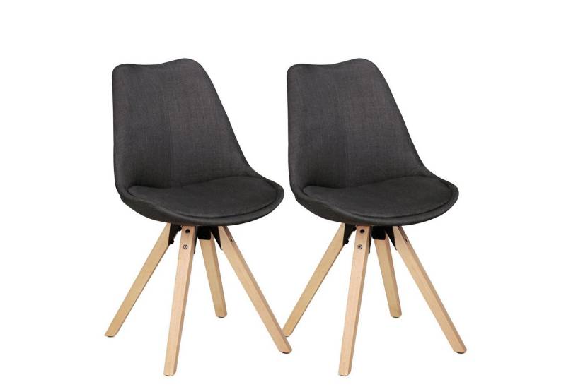 KADIMA DESIGN Esszimmerstuhl Esszimmerstühle LUND: Skandinavischer Stil - Stoffbezug - Holzbeine von KADIMA DESIGN