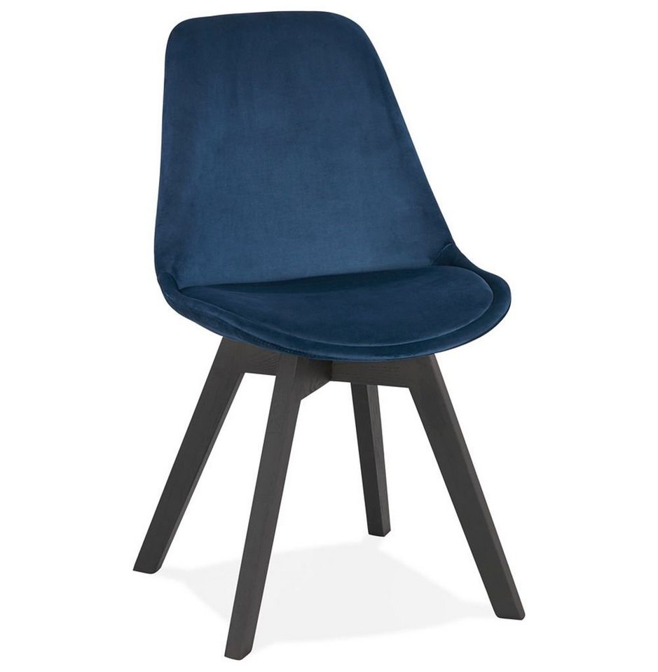 KADIMA DESIGN Esszimmerstuhl HEBE Stuhl Textile Blau (blue,black) 48 x 56 x 85 von KADIMA DESIGN