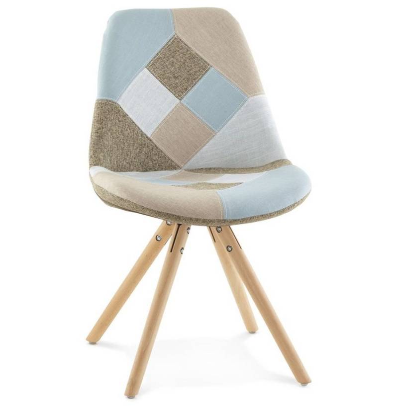 KADIMA DESIGN Esszimmerstuhl INDIRA Stuhl Textile Beige/Blau (divers) 50 x 57 von KADIMA DESIGN