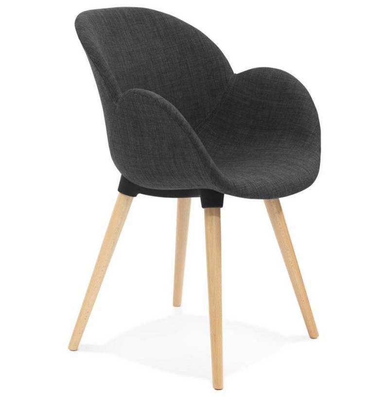 KADIMA DESIGN Esszimmerstuhl Küchenstuhl aus Stoff & Holz, Skandinavisch, Ergonomisch, Gepolstert (Armlehnen, Bodenschoner, Ergonomische Sitzschale, Polsterung), Eleganter Stoffbezug, Ergonomisches Design, Premium Verarbeitung von KADIMA DESIGN