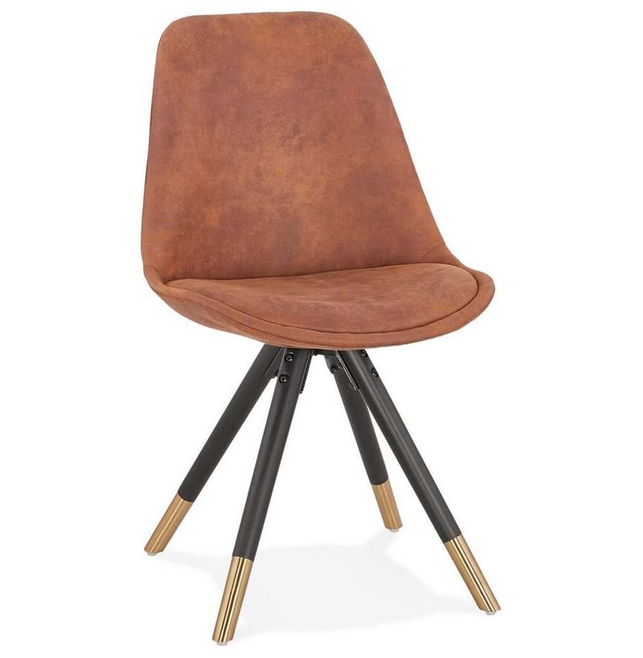 KADIMA DESIGN Esszimmerstuhl NINIGI Stuhl Textile Braun (brown,black) 48 x 56 von KADIMA DESIGN