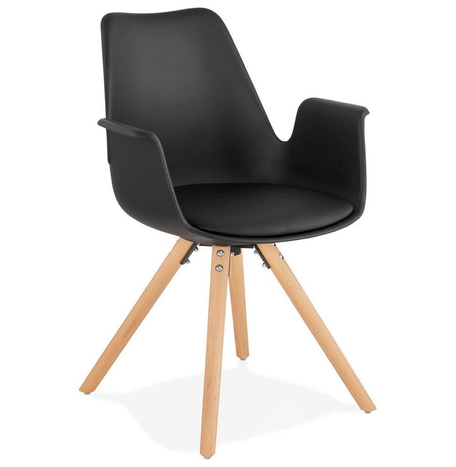 KADIMA DESIGN Esszimmerstuhl PANGU Sessel Plastic Polym Schwarz (black,natural) von KADIMA DESIGN