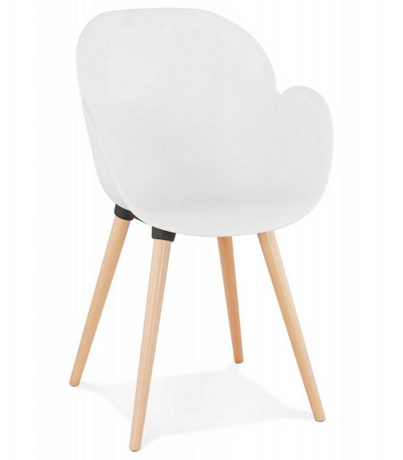 KADIMA DESIGN Esszimmerstuhl Skandinavischer Designerstuhl PICATA Weißer Stuhl mit Armlehnen im (skandinavischen Design 59,5x59x84,5 cm Esszimmerstuhl Holz), Kunststoff Skandinavischer Designerstuhl von KADIMA DESIGN