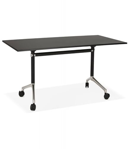 Klappschreibtisch aus Aluminium mit Melaminholzplatte | Mobiler Bürotisch mit Rollen und Bremsen | Platzsparender Arbeitstisch schwarz | Modern Elegant | 160x80x73 cm aufgeklappt Klappschreibtisch aus Aluminium mit Melaminholzplatte | Mobiler Bürotisch mit Rollen und Bremsen | Platzsparender Arbeitstisch schwarz | Modern Elegant | 160x80x73 cm aufgeklappt von KADIMA DESIGN