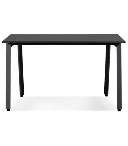 KADIMA DESIGN Gerader Schreibtisch Amadeus aus Holz und Metall | Designer Bürotisch mit großer Arbeitsfläche | Ergonomischer Computertisch für Homeoffice | Minimalistisches Design | 160x80x74,5 cm von KADIMA DESIGN