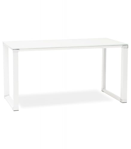 Gerader Designer Schreibtisch Metall Glas | Moderner Bürotisch mit weißer Metallstruktur | Eleganter Computertisch mit gehärteter Glasplatte | Minimalistisch | 160x80x73 cm | XLINE Kollektion Gerader Designer Schreibtisch Metall Glas | Moderner Bürotisch mit weißer Metallstruktur | Eleganter Computertisch mit gehärteter Glasplatte | Minimalistisch | 160x80x73 cm | XLINE Kollektion von KADIMA DESIGN