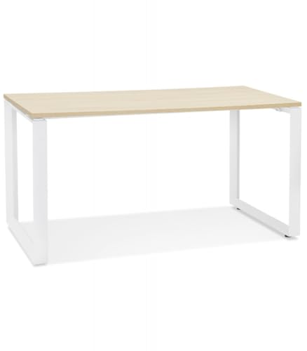 KADIMA DESIGN Schreibtisch aus Holz und Metall | Gerader Bürotisch mit geräumiger Arbeitsfläche | Designmöbel im minimalistischen Stil | Robust und langlebig | 160x80x74,8 cm | BAKUS Kollektion von KADIMA DESIGN