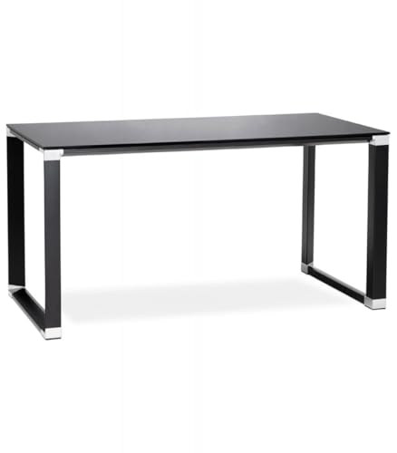 KADIMA DESIGN Gerader Schreibtisch aus Metall und Glas | Designer Bürotisch mit schwarzer Hartglasplatte | Computertisch im Industriestil | 140x70x73 cm | XLINE Kollektion KADIMA DESIGN Gerader Schreibtisch aus Metall und Glas | Designer Bürotisch mit schwarzer Hartglasplatte | Computertisch im Industriestil | 140x70x73 cm | XLINE Kollektion von KADIMA DESIGN