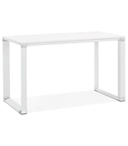 KADIMA DESIGN Gerader Schreibtisch XLINE | Kleiner Designer Schreibtisch mit Metallstruktur und Holzplatte | Kompakter Arbeitsplatz für Büro Schlafzimmer | Modern Elegant | 140x70x74 cm von KADIMA DESIGN