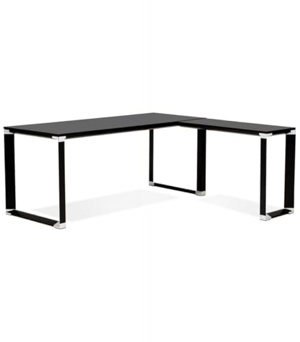 Eckbüro Schreibtisch aus Holz und Metall | Großer Eckschreibtisch für Arbeitszimmer | Geräumiger Computer Bürotisch mit Winkelform | Modernes Design | 200x200x74 cm | XLINE Kollektion von KADIMA DESIGN
