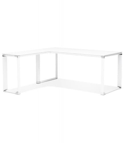 Eckschreibtisch Weiß Holz Metall | XLINE Bürotisch mit Großer Arbeitsfläche | Moderner Computertisch L-Form | Minimalistisches Design | 200x200x74 cm | XLINE Kollektion von KADIMA DESIGN