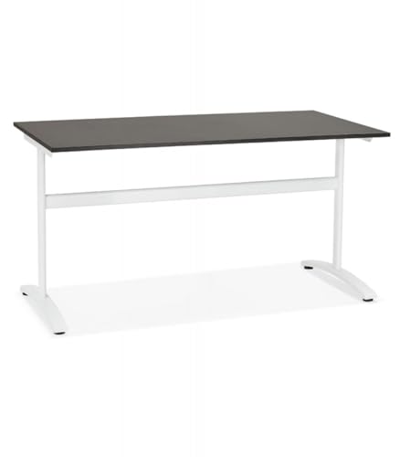 Schreibtisch aus Holz mit Metallgestell | Computertisch für Büro Arbeitszimmer | Industrieller Arbeitstisch mit Melaminplatte | Modern Design | 160x80x74 cm | Crypto Kollektion von KADIMA DESIGN