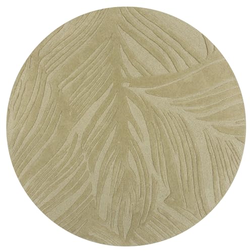 KADIMA DESIGN Handgetufteter Teppich, 100% Wolle, in Beruhigenden Farben, Kollektion Leven LEE Farbe: Grün-Beige, Größe: 160x160 cm von KADIMA DESIGN