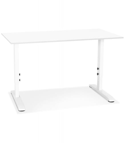 Höhenverstellbarer Schreibtisch aus Holz und Metall | Ergonomischer Arbeitstisch mit Butterfly-Schraubensystem | Sitz-Steh-Tisch für Büro und Homeoffice | Modernes Design | 140x70x67-86 cm | Osmose von KADIMA DESIGN
