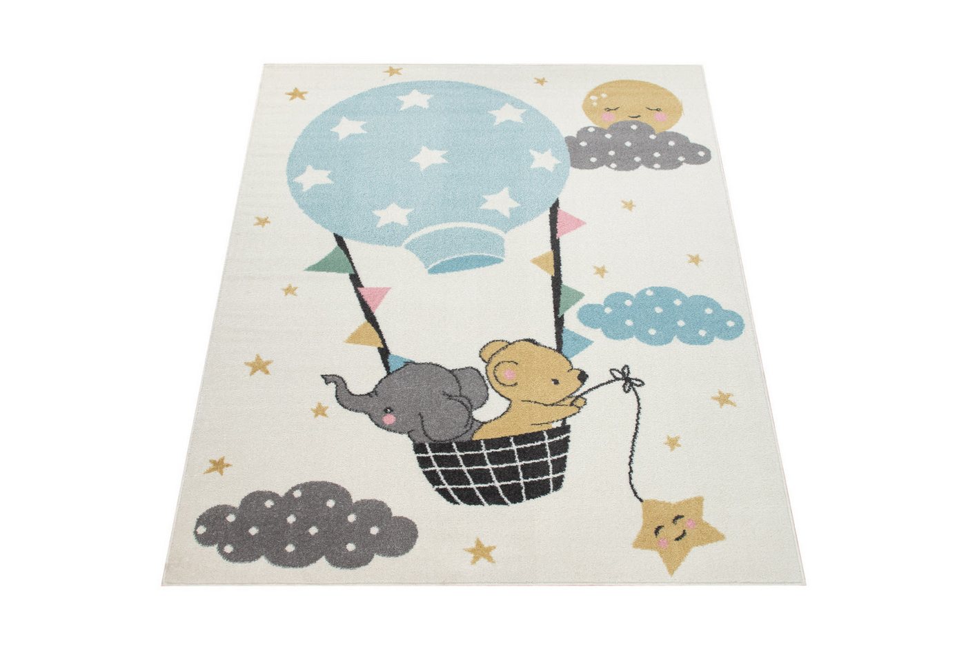 KADIMA DESIGN Kinderteppich Ballon mit Tieren Kinderzimmer schmutzabweisend Teppich Kinder, Rechteckig, Höhe: 13 mm, Florhöhe: 9 mm, 100% Polypropylen, Rechteckig, 200x280cm, Creme KADIMA DESIGN Kinderteppich Ballon mit Tieren Kinderzimmer schmutzabweisend Teppich Kinder, Rechteckig, Höhe: 13 mm, Florhöhe: 9 mm, 100% Polypropylen, Rechteckig, 200x280cm, Creme von KADIMA DESIGN