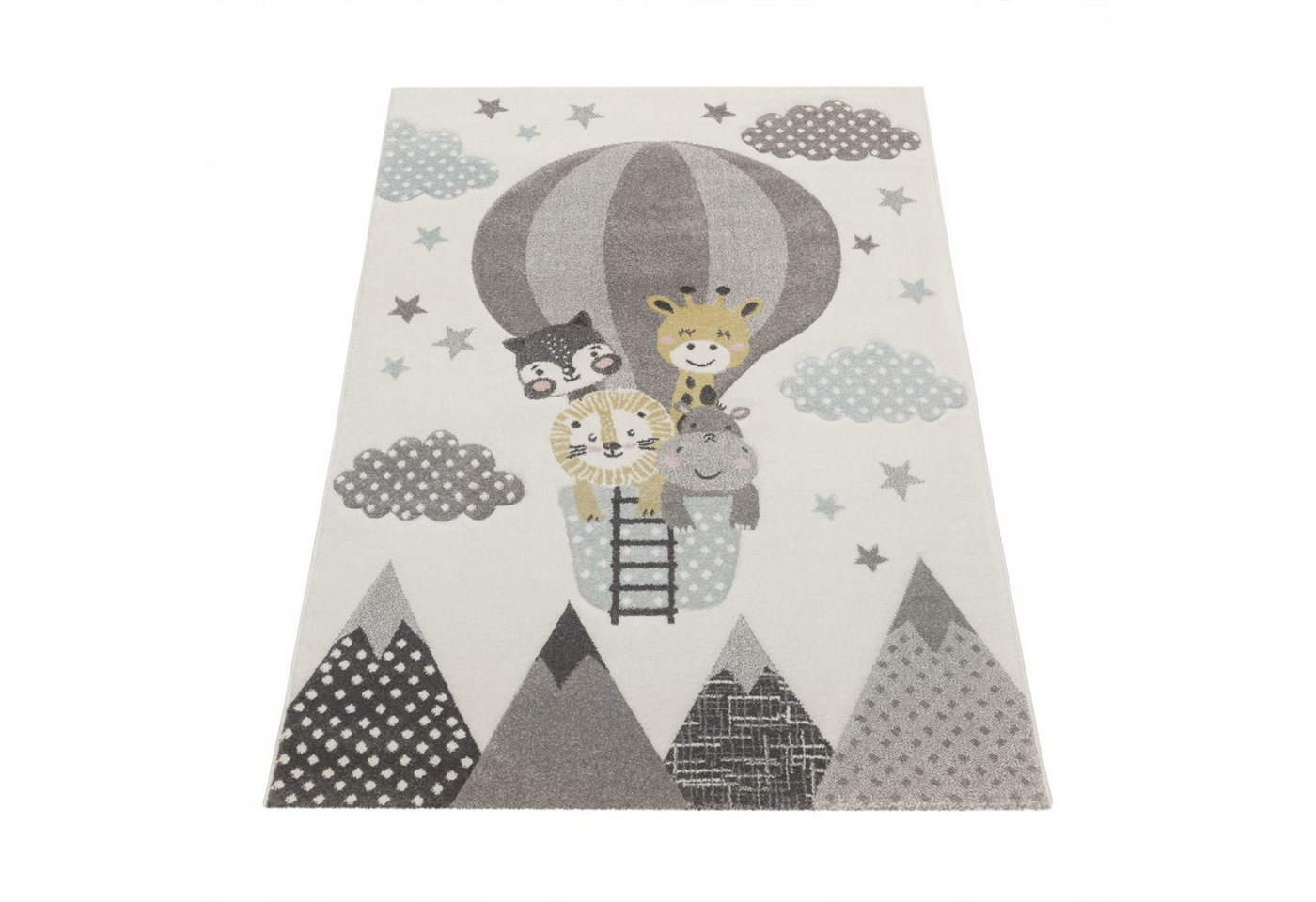 KADIMA DESIGN Kinderteppich Ballon mit Tieren Kinderzimmer schmutzabweisend Teppich Kinder, Rechteckig, Höhe: 16 mm, Florhöhe: 12 mm, 100% Polypropylen, Rechteckig, 80x150cm, Creme KADIMA DESIGN Kinderteppich Ballon mit Tieren Kinderzimmer schmutzabweisend Teppich Kinder, Rechteckig, Höhe: 16 mm, Florhöhe: 12 mm, 100% Polypropylen, Rechteckig, 80x150cm, Creme von KADIMA DESIGN