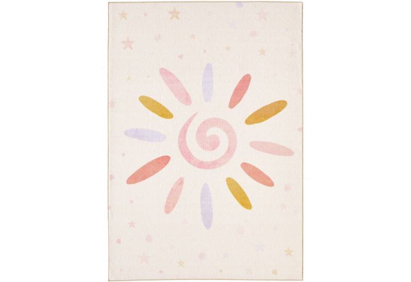 KADIMA DESIGN Kinderteppich Flachgewebe Sonne-Blumen rutschfest Kinderzimmer Teppich Kinder, Läufer, Höhe: 8 mm, Handwäsche, Rücken aus Latex, Gekettelt, 80x120cm von KADIMA DESIGN