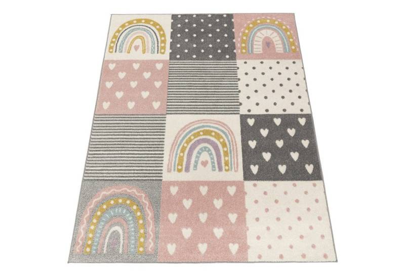 KADIMA DESIGN Kinderteppich Prinzessinnen‑Patchwork Kinderzimmer schmutzabweisend Teppich Kinder, Rechteckig, Höhe: 13 mm, Florhöhe: 9 mm, 100% Polypropylen, Rechteckig, 120x160cm, Pink KADIMA DESIGN Kinderteppich Prinzessinnen‑Patchwork Kinderzimmer schmutzabweisend Teppich Kinder, Rechteckig, Höhe: 13 mm, Florhöhe: 9 mm, 100% Polypropylen, Rechteckig, 120x160cm, Pink von KADIMA DESIGN