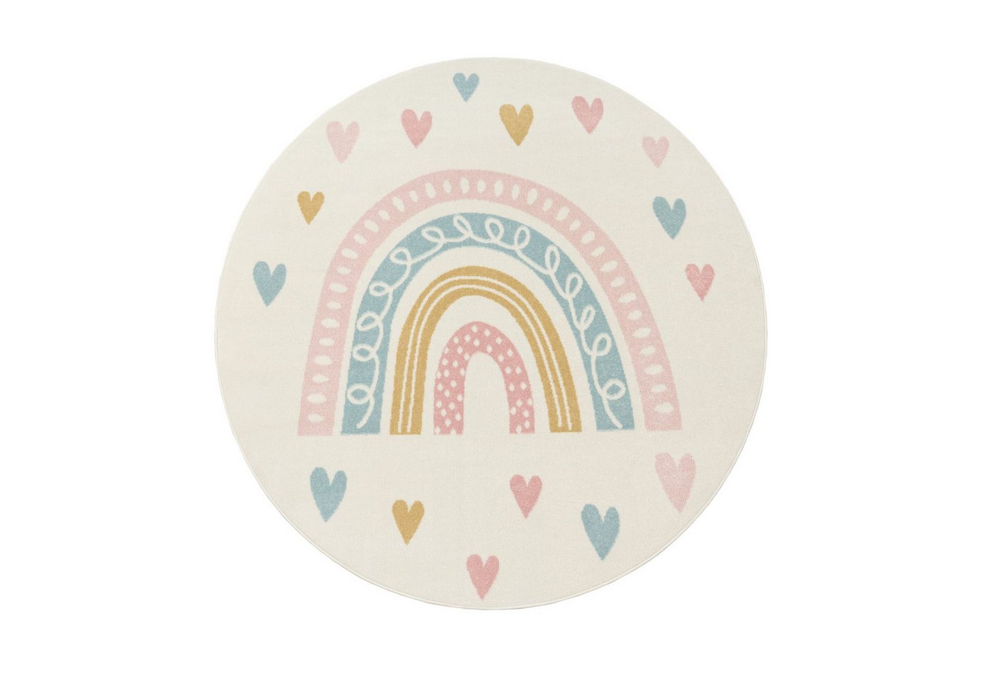 KADIMA DESIGN Kinderteppich Regenbogen Kinderzimmer schmutzabweisend Teppich Kinder, Rund, Höhe: 13 mm, Florhöhe: 9 mm, Polypropylen, Rund, 120D, Creme KADIMA DESIGN Kinderteppich Regenbogen Kinderzimmer schmutzabweisend Teppich Kinder, Rund, Höhe: 13 mm, Florhöhe: 9 mm, Polypropylen, Rund, 120D, Creme von KADIMA DESIGN