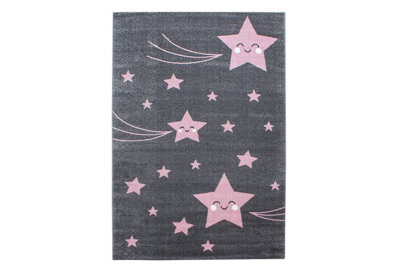 KADIMA DESIGN Kinderteppich Sterne Polypropylen saugroboter Kurzflor Kinderzimmer Teppich Kinder, Läufer, Höhe: 11 mm, Handwäsche, Rücken aus Jute, Gekettelt, 211000 Points/m2, 80x150cm von KADIMA DESIGN