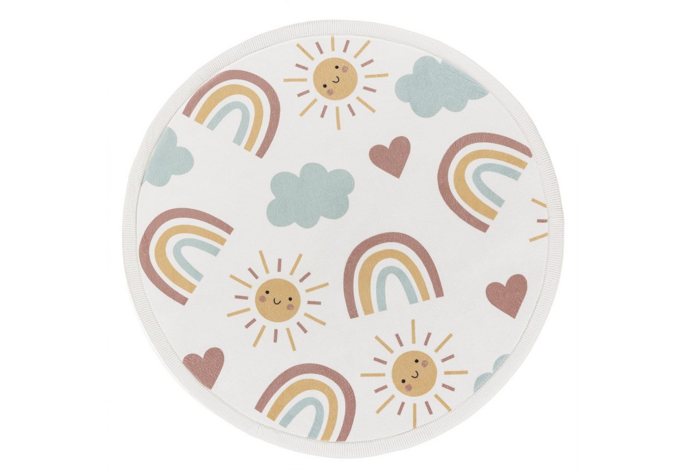 KADIMA DESIGN Kinderteppich waschmaschinenwaschbar Regenbogen Sonne Wolken Kinderteppich, Rund, Höhe: 24 mm, Florhöhe: 20 mm, Polyester, Rund, 120D, Mehrfarbig KADIMA DESIGN Kinderteppich waschmaschinenwaschbar Regenbogen Sonne Wolken Kinderteppich, Rund, Höhe: 24 mm, Florhöhe: 20 mm, Polyester, Rund, 120D, Mehrfarbig von KADIMA DESIGN