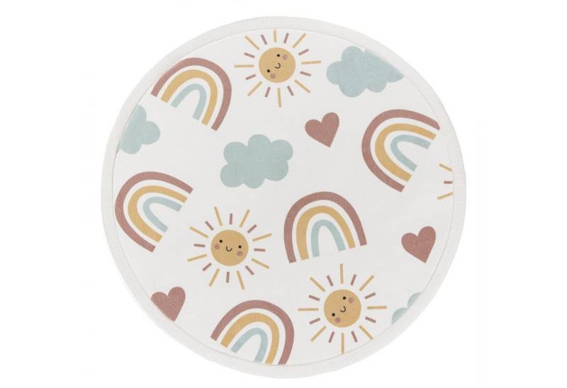 KADIMA DESIGN Kinderteppich waschmaschinenwaschbar Regenbogen Sonne Wolken Kinderteppich, Rund, Höhe: 24 mm, Florhöhe: 20 mm, Polyester, Rund, 120D, Mehrfarbig KADIMA DESIGN Kinderteppich waschmaschinenwaschbar Regenbogen Sonne Wolken Kinderteppich, Rund, Höhe: 24 mm, Florhöhe: 20 mm, Polyester, Rund, 120D, Mehrfarbig von KADIMA DESIGN