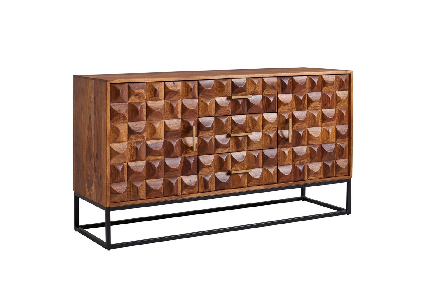 KADIMA DESIGN Kommode Sheesham Sideboard, 145x81x45 cm, Industrial Design von KADIMA DESIGN