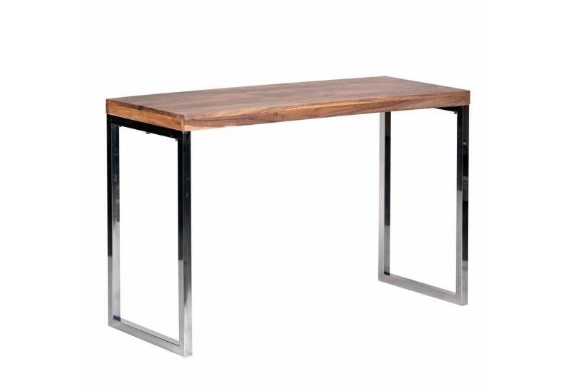 KADIMA DESIGN Konsolentisch Konsolentisch GUNA Massivholz Akazie Konsole mit Metallbeinen, Schreibtisch 120 x 45 cm Landhaus-Stil Sideboard von KADIMA DESIGN