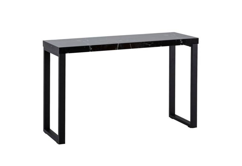 KADIMA DESIGN Konsolentisch Konsolentisch Marmor-Optik Schwarz Hochglanz 120x40x76 cm Design (Dielentisch Lang Hoch, Kleiner Schreibtisch), Anrichte Flur, Ablagetisch Schmal, Flurtisch mit Metallbeine von KADIMA DESIGN
