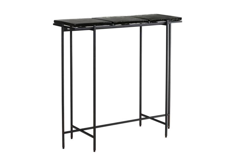 KADIMA DESIGN Konsolentisch Konsolentisch Schwarz 90x29x85 cm Design Anrichte Glas Flur, (abnehmbaren Tischplatten, Dielentisch Lang Hoch), Ablagetisch mit Metallgestell Schmal Modern, Flurtisch mit von KADIMA DESIGN