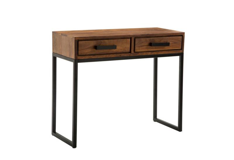 KADIMA DESIGN Konsolentisch Konsolentisch Massivholz Metall 90x76x36 cm Flurtisch Dielenmöbel (Design Schreibtisch Modern), Anrichte Wohnzimmertisch Schmal von KADIMA DESIGN