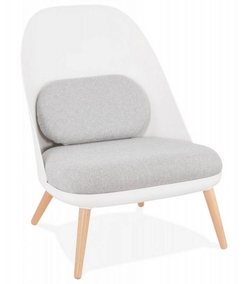 KADIMA DESIGN Loungesessel Lounge Stuhl Skandinavisch Kunststoff Textil Relaxsessel Gepolstert (74x66x76 cm 185 kg Belastbar TICOS Kollektion), Sessel mit Holzbeinen für Wohnzimmer Nordisches Design von KADIMA DESIGN