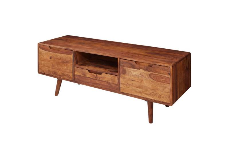 KADIMA DESIGN Lowboard HiFi Lowboard Massivholz Landhaus TV Kommode 135x51 cm Fernsehschrank (Ablagefach, Fernsehkommode TV Möbel), Fernsehschrank Unterschrank mit Schublade & 2 Türen, Fernsehtisch von KADIMA DESIGN