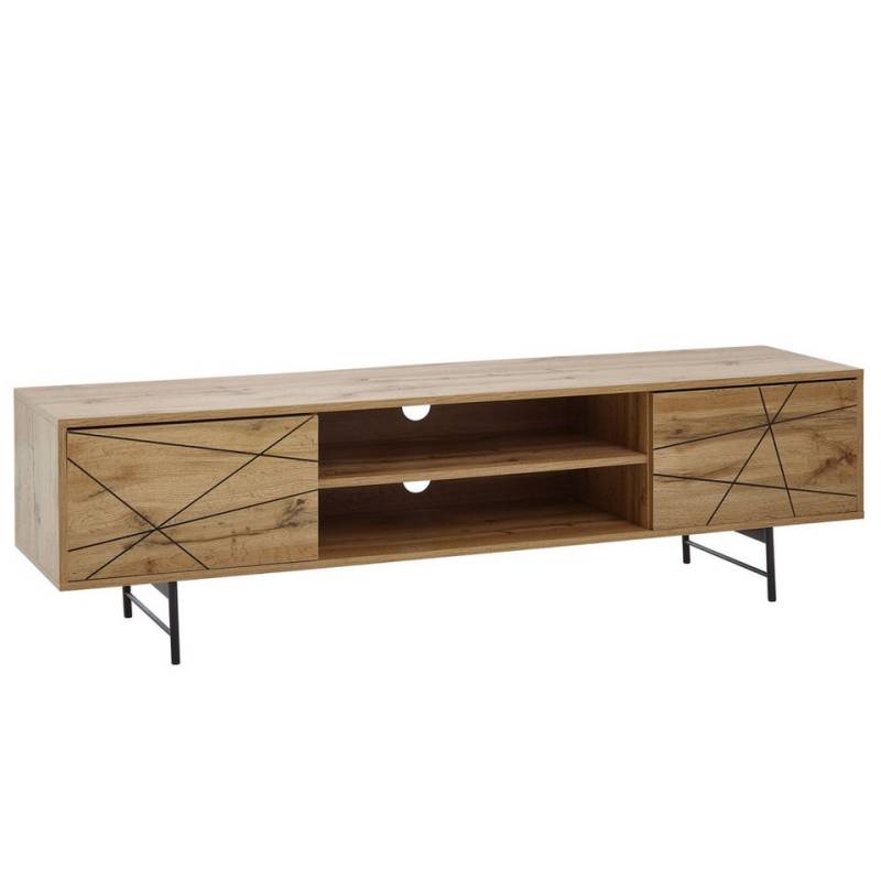 KADIMA DESIGN Lowboard Lowboard Holz Eiche-Dekor 160x45x40 cm TV-Kommode mit zwei Türen, (Fernsehkommode Wohnzimmer), Design TV-Schrank Hoch, Fernsehtisch Fernsehschrank Modern von KADIMA DESIGN