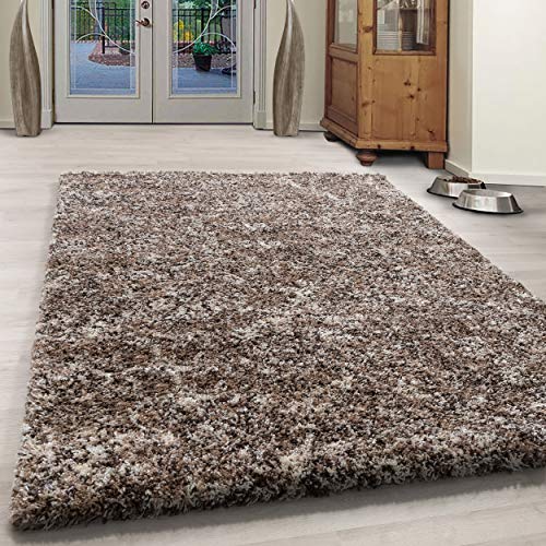KADIMA DESIGN MODERNER HOCHFLOR Teppich Enjoy 100% PP.Shaggy 50MM Floor HÖHE 120 X 170 cm RUND BEIGE 4500 von KADIMA DESIGN