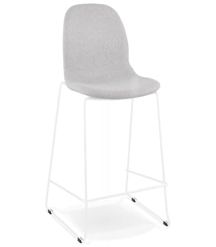KADIMA DESIGN Mittelhoher Snackhocker Metall Textilien | Designer Barhocker mit Stoffsitz | Stapelbarer Küchenhocker für Theke | Modern | 54x52x101 cm Sitzhöhe 67,5 cm | Fakir Mini Kollektion von KADIMA DESIGN