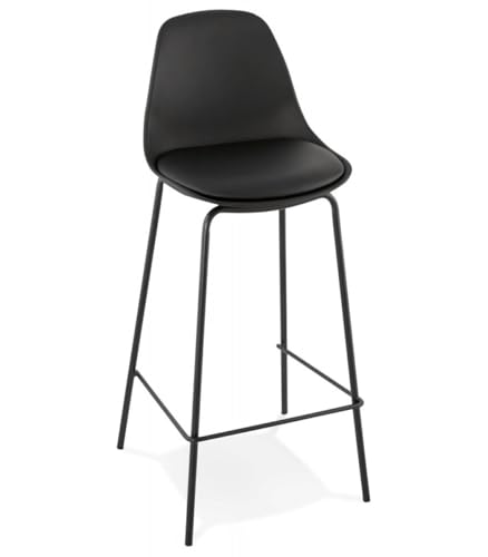 KADIMA DESIGN Hochstuhl Küchenhocker Metall Kunststoff | Snackhocker Cookie Mini Mittelhoher Bar Sitz | Ergonomischer Industriehocker mit Fußstütze | Industrial Modern Stil | Sitzhöhe 65 cm von KADIMA DESIGN