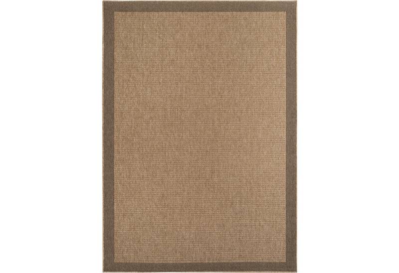 KADIMA DESIGN Outdoorteppich Jute-Optik Flachgewebe Bordüre Polypropylen Teppich In-/Outdoor, Läufer, Höhe: 5 mm, Handwäsche, Rücken aus Polypropylen, Gekettelt, 80x150cm von KADIMA DESIGN